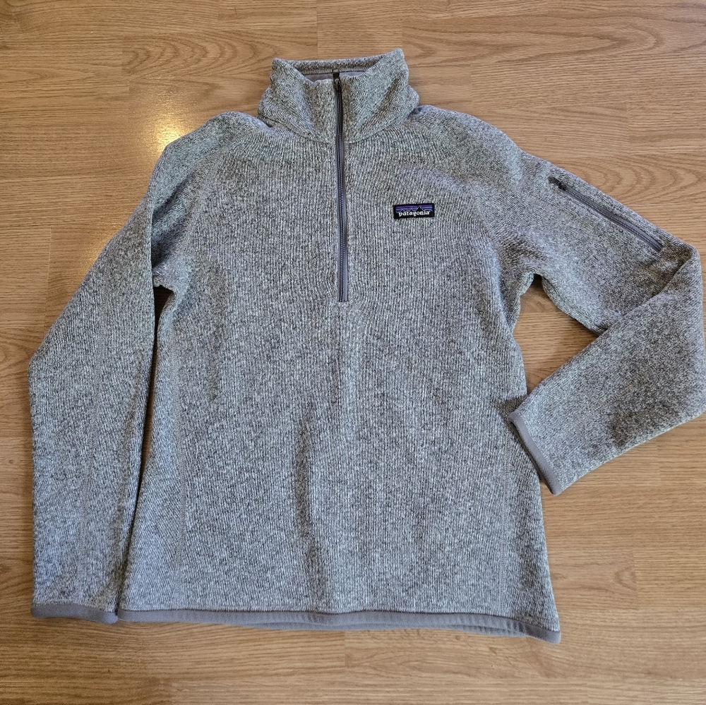 Patagonia Women's Heathered Gray Zip-Up Sweater, Size S
